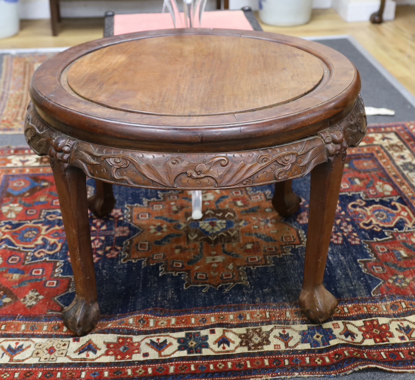 A Chinese hardwood circular table, diameter 75cm, height 54cm